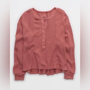 Aerie Waffle Henley Shirt